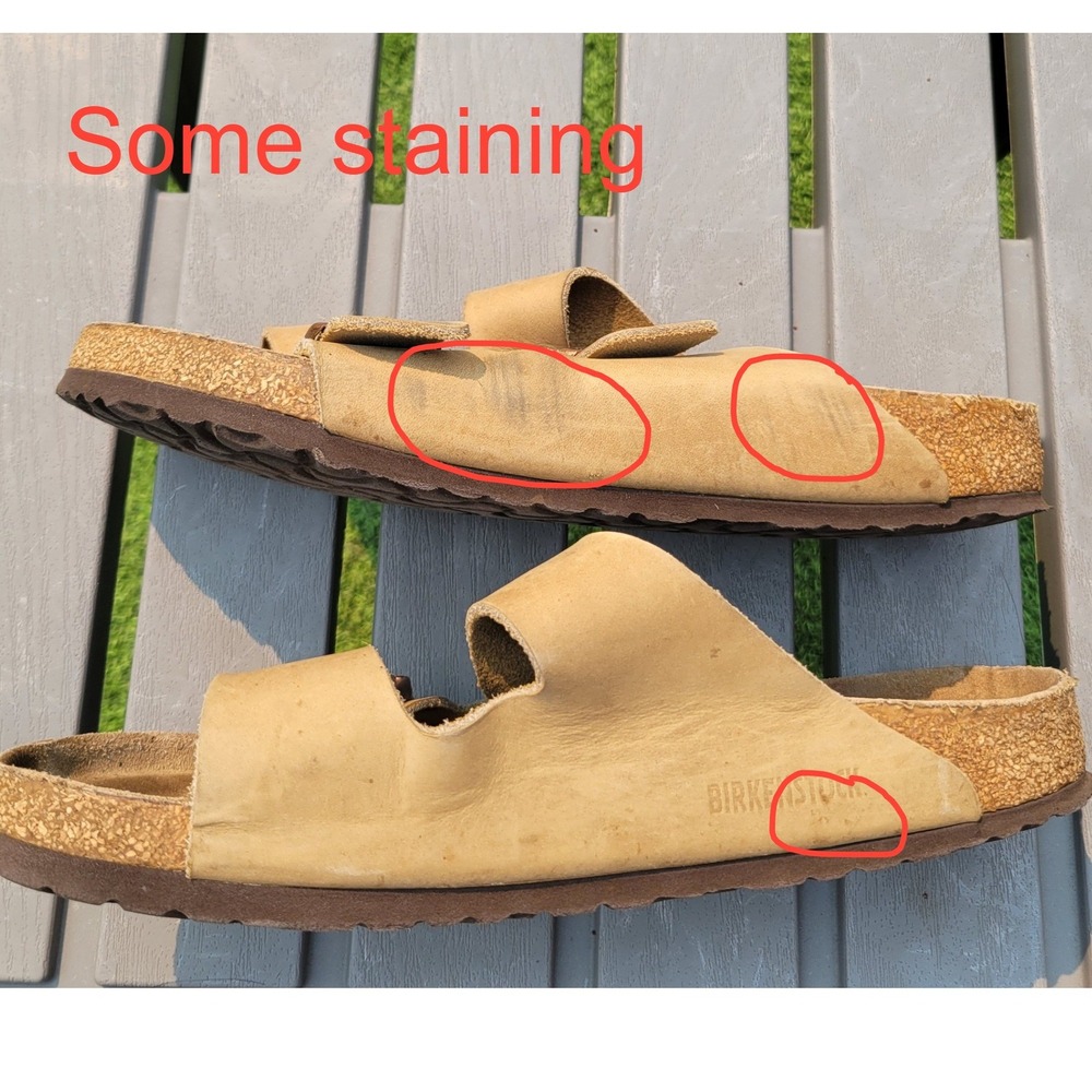 Birkenstock Arizona Two Strap Sandals Tan Brown Nubuck Suede Size M 9 W 11 EU 42 - Picture 5 of 11